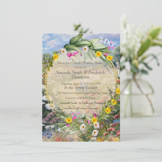 Invitation Le langage des fleurs (Debout devant)