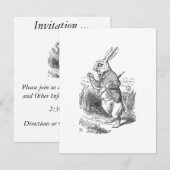 Invitation Le Lapin Blanc Vérifie Sa Veille (Devant / Derrière)