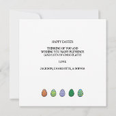 Invitation Le lapin de Pâques jongle avec les oeufs de Pâques (Dos)