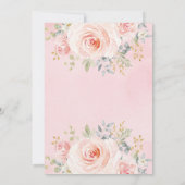 Invitation Le lapin mignon rougissent anniversaire floral de (Dos)