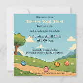 Invitation Le lapin vole des œufs | Chasse aux œufs de Pâques (Dos)