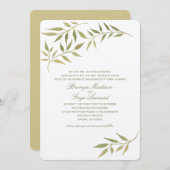 Invitation Le laurier de Boho d'aquarelle s'embranche | (Devant / Derrière)