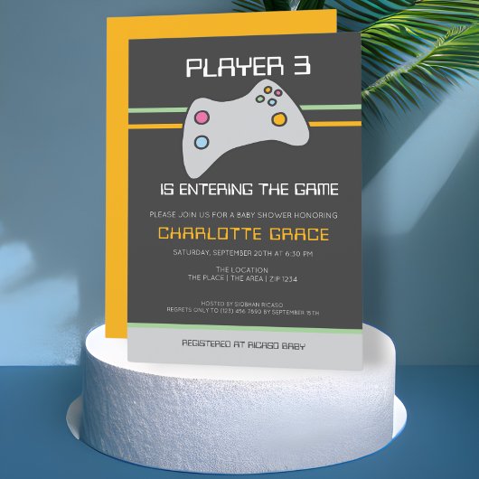 Invitation Le Lecteur De Jeu Vidéo Ordinateur Est Entré Dans 