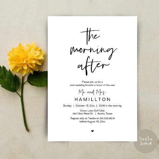 Invitation Le Lendemain, Brunch Après-Mariage