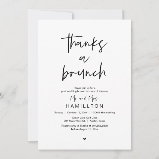 Invitation Le Lendemain, Brunch Après-Mariage (Devant)