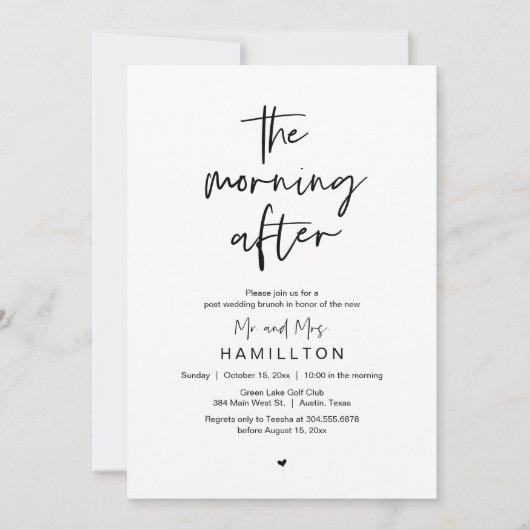 Invitation Le Lendemain, Brunch Après-Mariage (Devant)