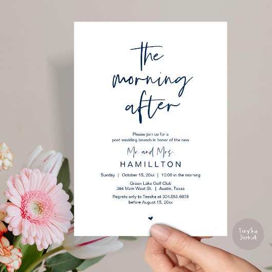 Invitation Le Lendemain, Brunch d'Après Mariage
