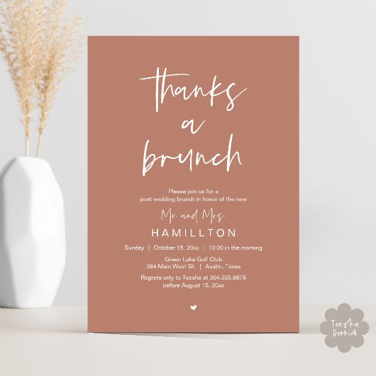 Invitation Le Lendemain, Brunch d'Après Mariage