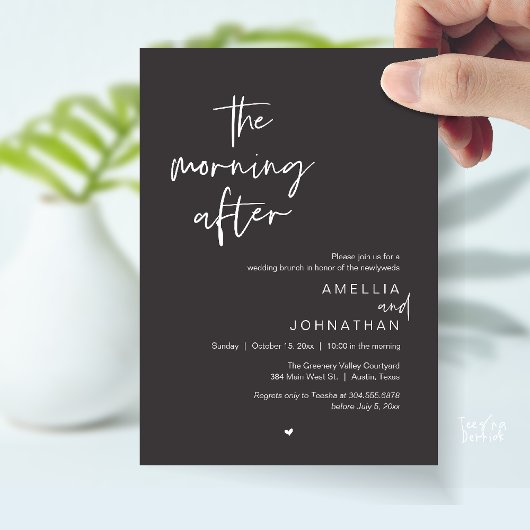 Invitation Le lendemain, brunch moderne d'après-mariage