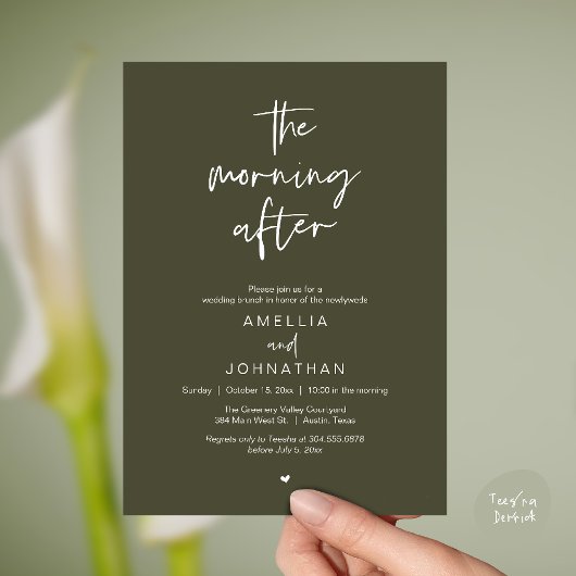 Invitation Le lendemain, brunch moderne d'après-mariage