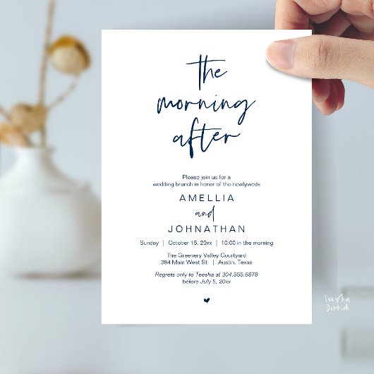Invitation Le lendemain, brunch moderne d'après-mariage