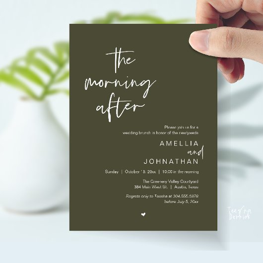Invitation Le lendemain, brunch moderne d'après-mariage