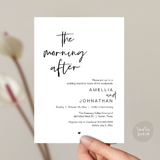 Invitation Le lendemain, brunch moderne d'après-mariage