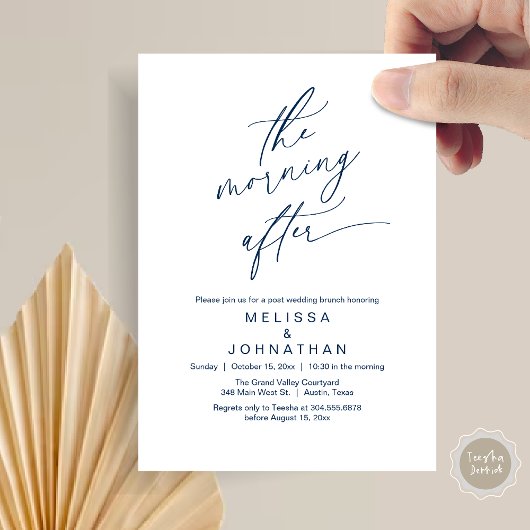 Invitation Le Lendemain, Brunch Romantique de Mariage