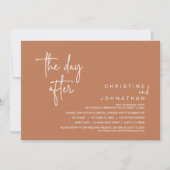 Invitation Le lendemain, le Mariage du parti Elopement Copper (Devant)