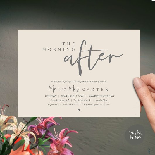 Invitation Le lendemain matin, brunch post-mariage