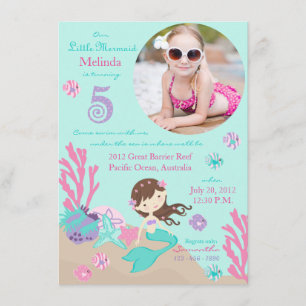 Invitation Le lieutenant Brunette Mermaid Cinquième invitatio