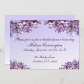 Invitation Le lilas floral fleurit la Fête de la mariée (Devant / Derrière)
