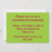 Invitation Le Lion de Noël porte le chapeau du Père Noël (Dos)