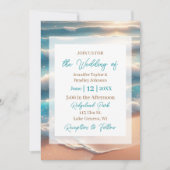 Invitation Le littoral côtier Mariage élégant (Devant)