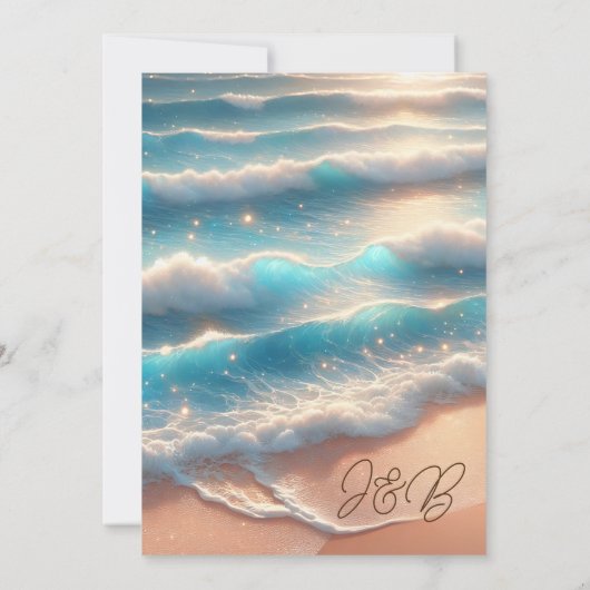 Invitation Le littoral côtier Mariage élégant (Dos)