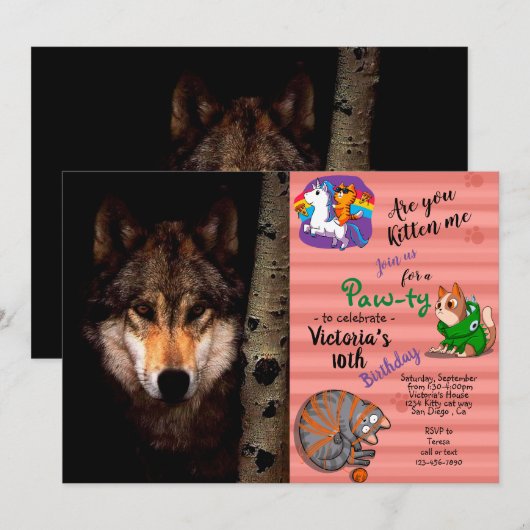 Invitation Le loup fantôme (Devant / Derrière)