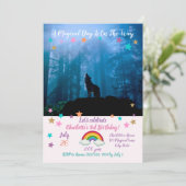 Invitation Le loup hurlant dans la nature (Debout devant)