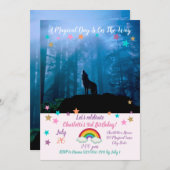 Invitation Le loup hurlant dans la nature (Devant / Derrière)