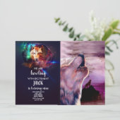 Invitation Le loup mystique hurle sur la lune (Debout devant)