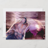 Invitation Le loup mystique hurle sur la lune (Dos)