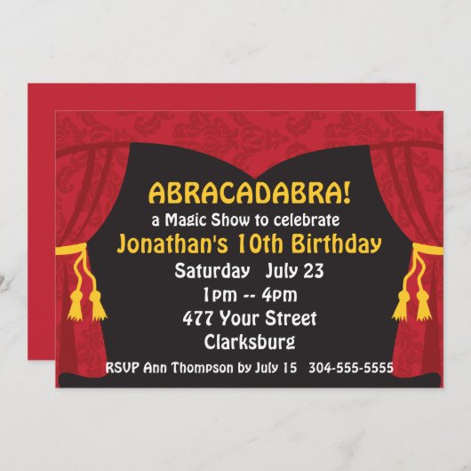 Invitation Le Magic Show (Devant / Derrière)