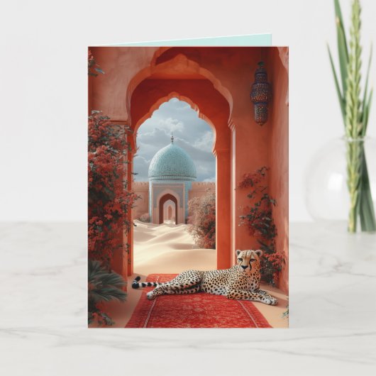 Invitation Le majestueux Cheetah dans un palais marocain du d (Devant)