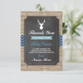 Invitation Le mâle de baby shower de Merci carde le garçon (Debout devant)