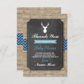 Invitation Le mâle de baby shower de Merci carde le garçon (Devant / Derrière)