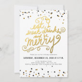 Invitation Le manuscrit d'or mangent la joyeuse fête de (Devant)