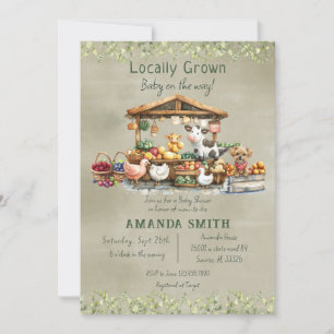 Invitation Le marché des agriculteurs Baby shower cultivé loc