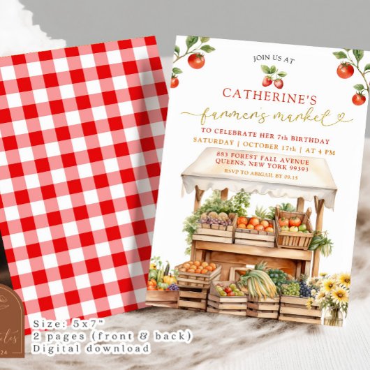 Invitation Le marché des fermières tombe à tout âge Anniversa