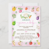 Invitation Le marché des fermiers roses Baby shower cultivé l (Devant)