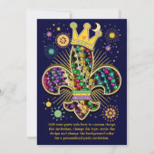 Invitation Le mardi gras Fleur célèbre (Dos)