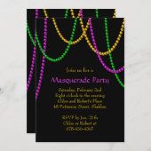 Invitation Le mardi gras perle l'invitation (Devant / Derrière)