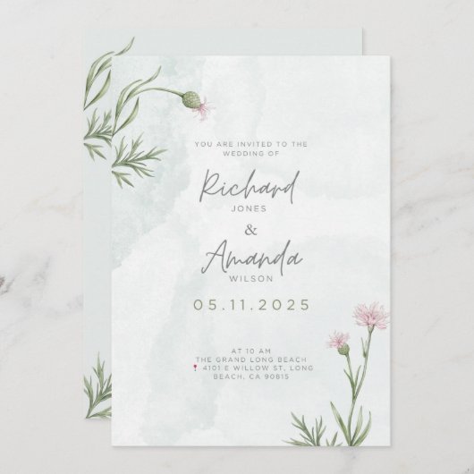 Invitation Le Mariage (Devant / Derrière)