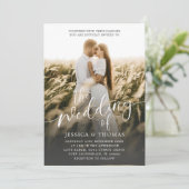 Invitation Le Mariage De Black & White Photo Mariage (Debout devant)