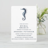 Invitation Le Mariage de Brunch pour mariée à l'hippocampe bl (Debout devant)