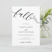 Invitation Le Mariage De Calligraphie Noir Et Blanc Tombe Dan (Debout devant)