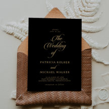 Le Mariage de calligraphie noire et or classique