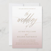 Invitation Le Mariage De Calligraphie Or Faux  (Devant)