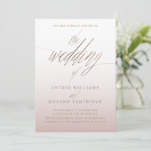 Invitation Le Mariage De Calligraphie Or Faux  (Debout devant)