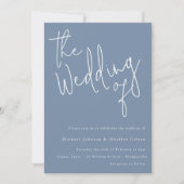 Invitation Le Mariage de : Dusty Blue Modern Mariage (Devant)