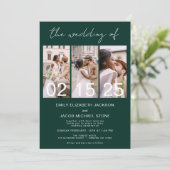 Invitation Le Mariage de Emerald Green Photo Collage (Debout devant)