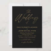 Invitation Le Mariage de Gold Black Elegant (Devant)